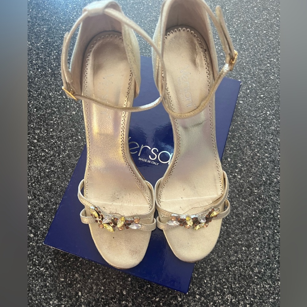 Gold heel sandal